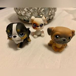Littlest pet shop set of 3 dogs